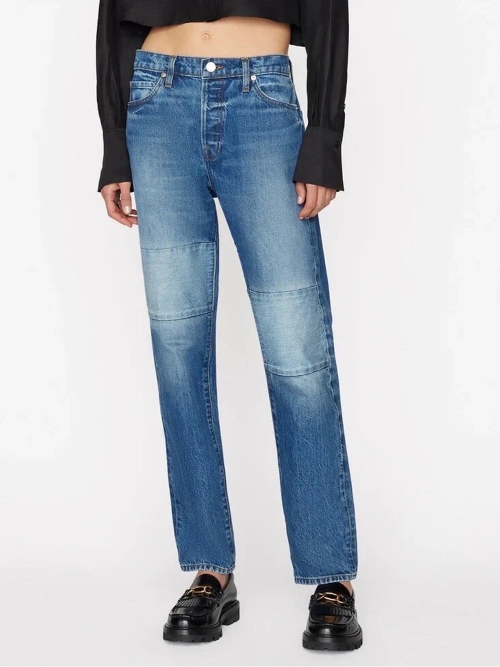 Frame Denim Le Slouch Denim In Patch Mending